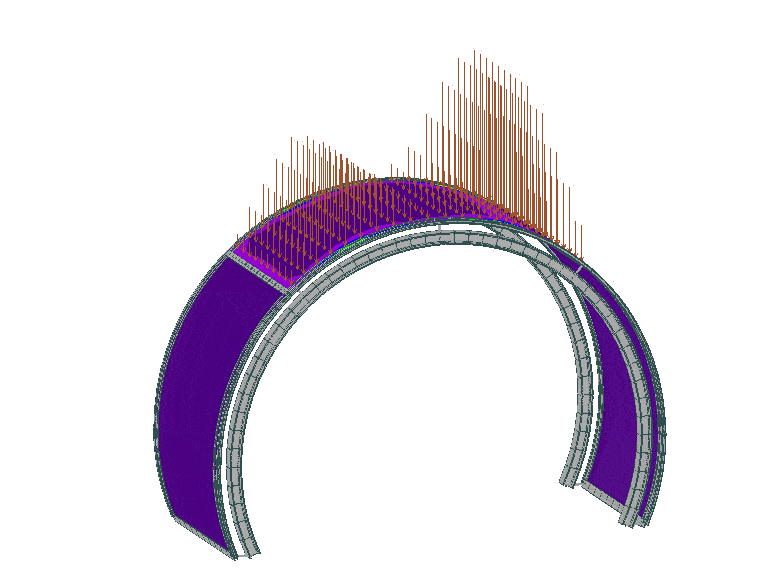 Simulation des vitrages de la chenille en fonction des contraintes de vent, neige...