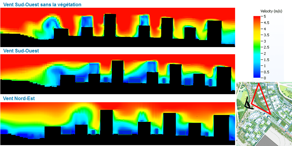 Modélisation des vitesses d_air du Village des Médias